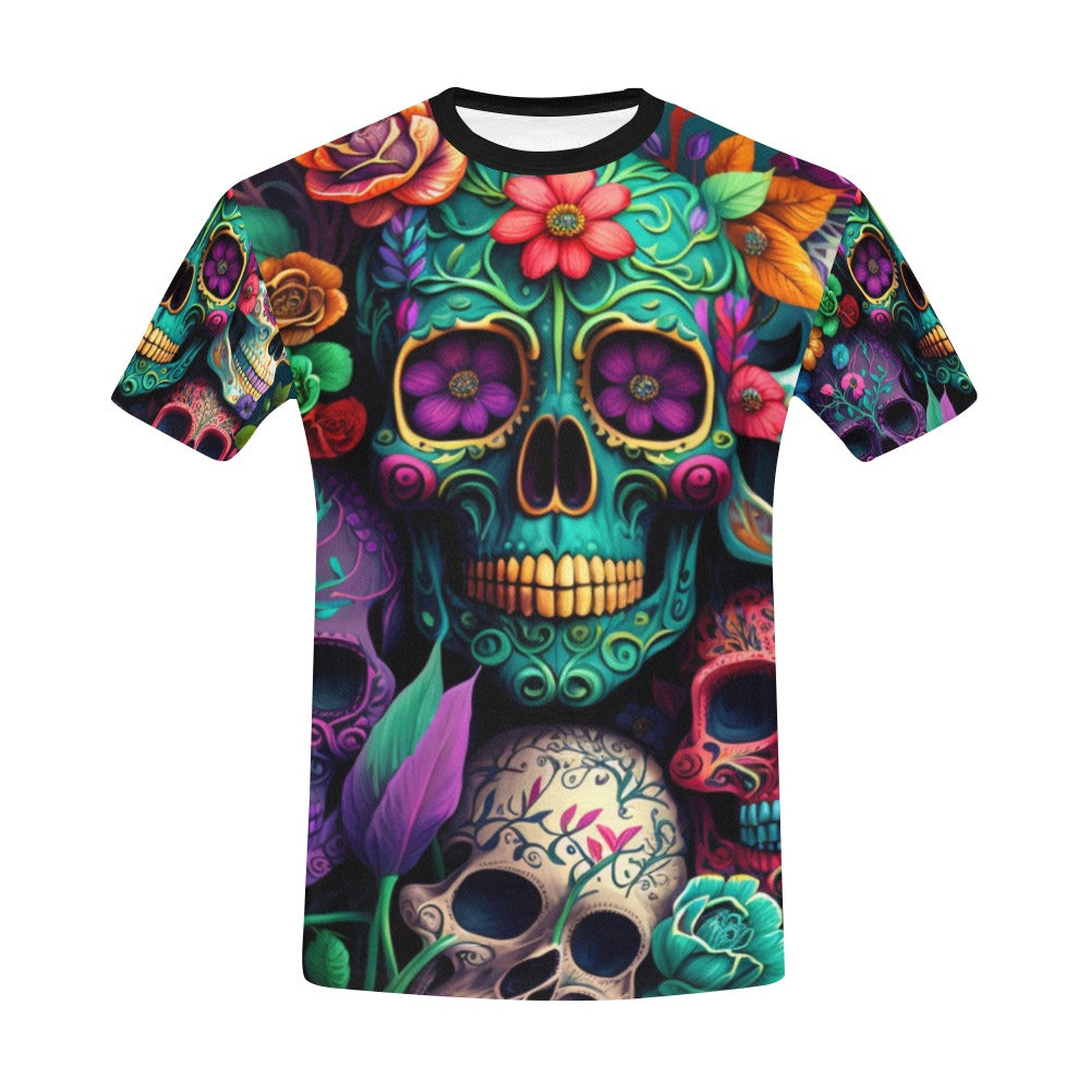 Colorful Skeleton Collage V2  T-Shirt for Men (USA Size) (Model T40)