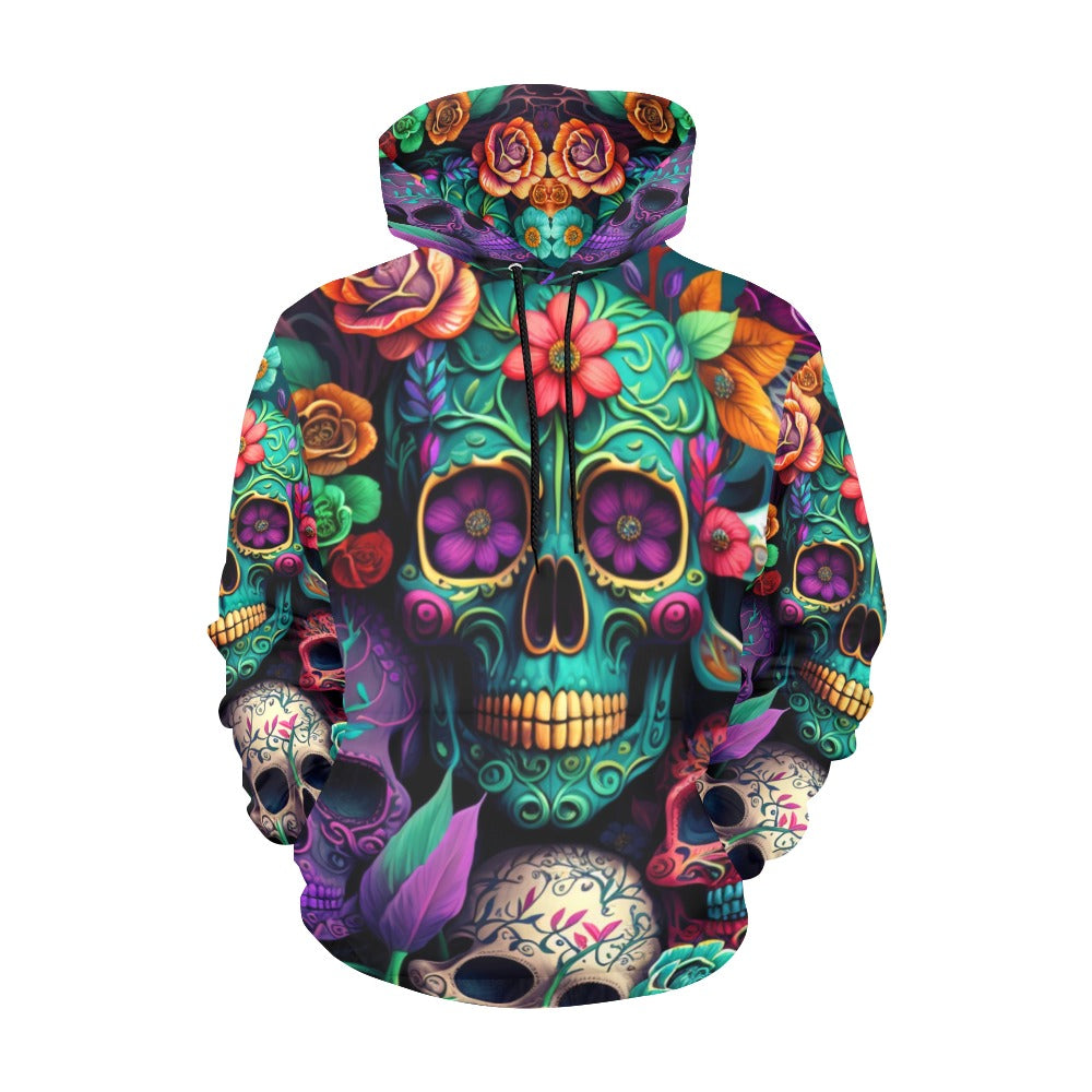 Colorful Skeleton Collage  Hoodie for Women (USA Size)