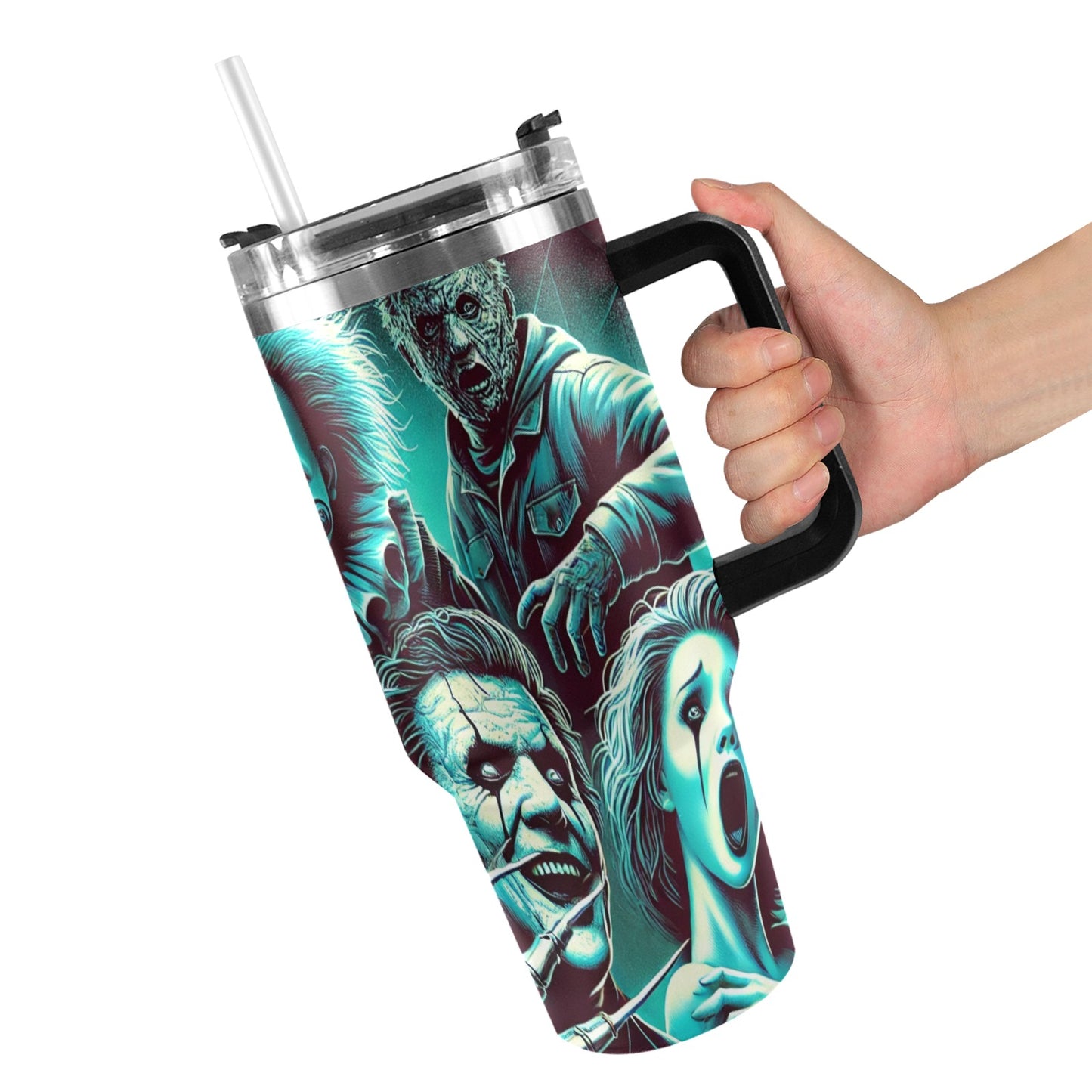 Halloween 40oz Tumbler with Black Handle