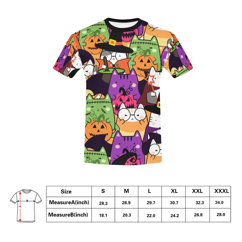 Halloween Cats T-Shirt for Men (USA Size)