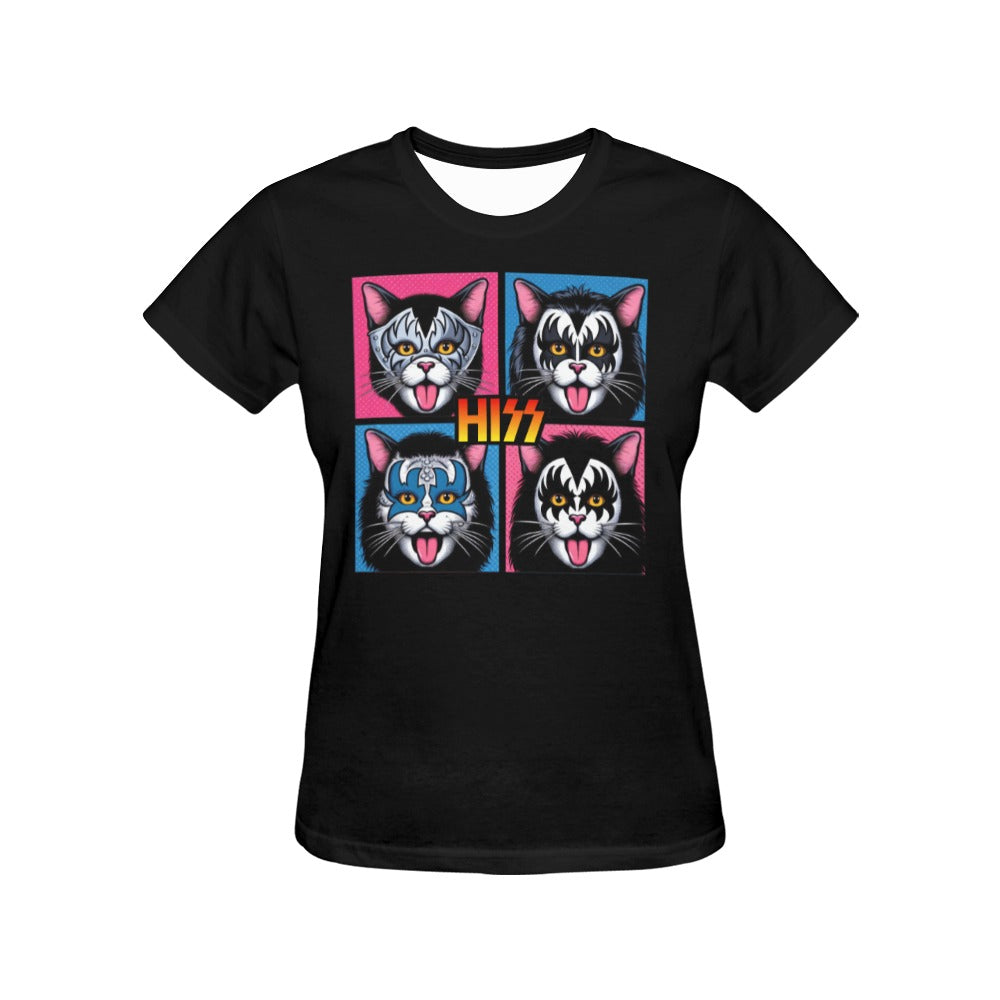 Cat Hiss  T-Shirt for Women (USA Size)