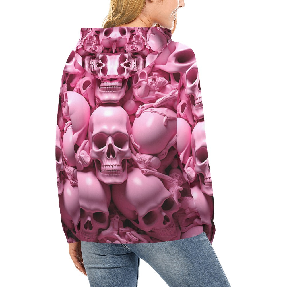 Pink Skeletons  Hoodie for Women (USA Size)