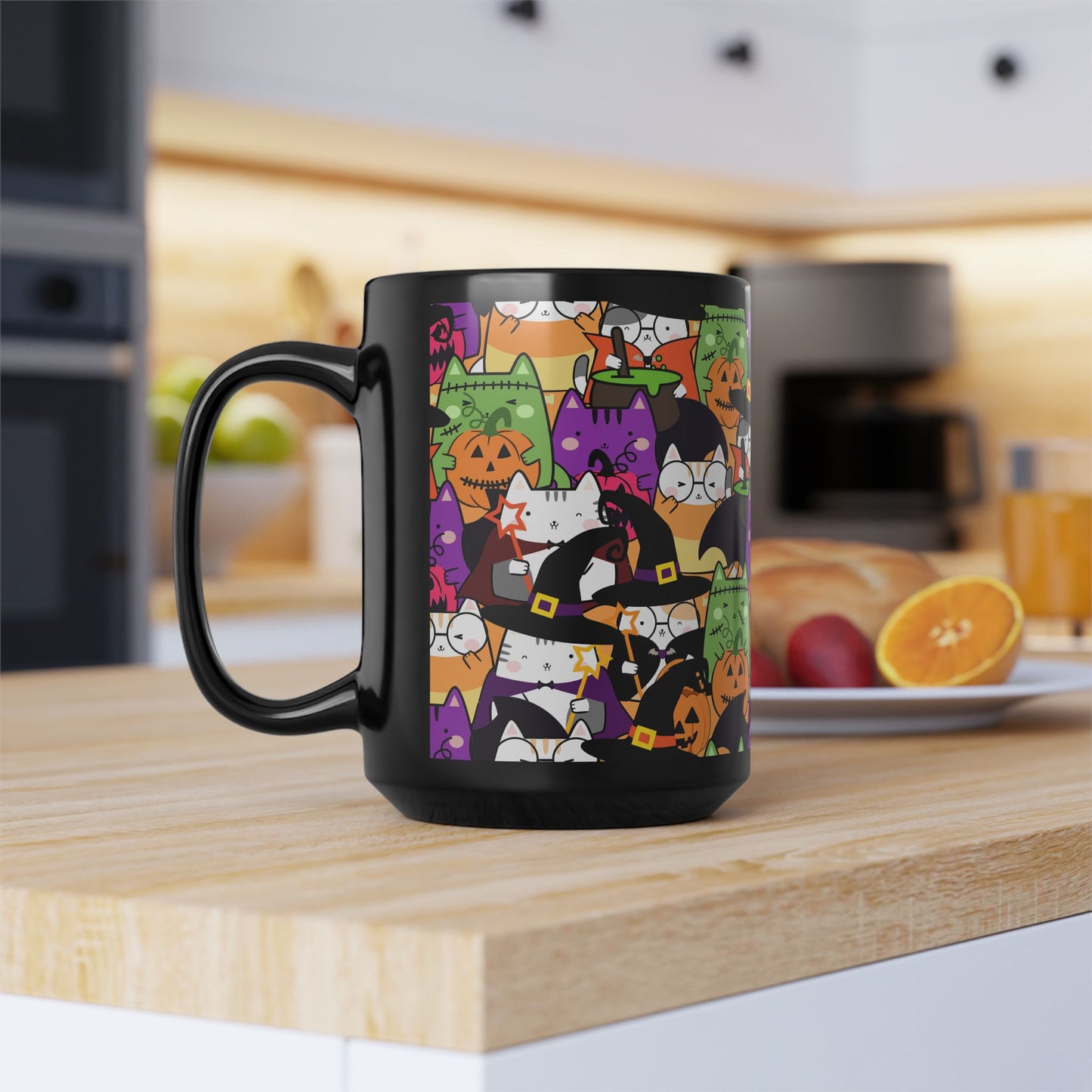 Halloween Cats Black Mug (15oz)