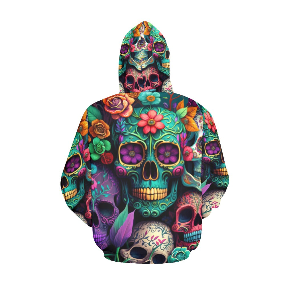 Colorful Skeleton Collage  Hoodie for Men (USA Size)