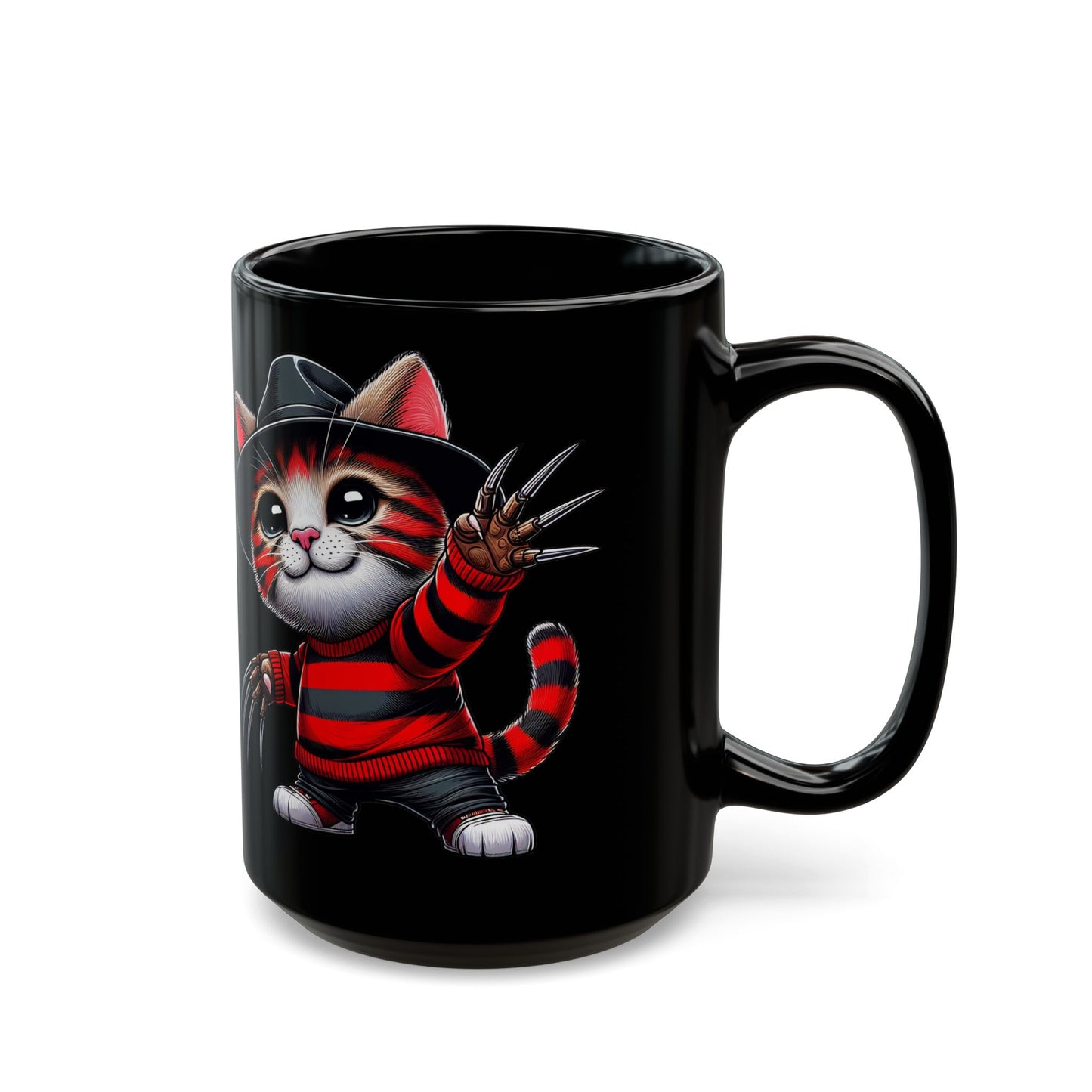 Freddie Whiskers Black Mug (15oz)