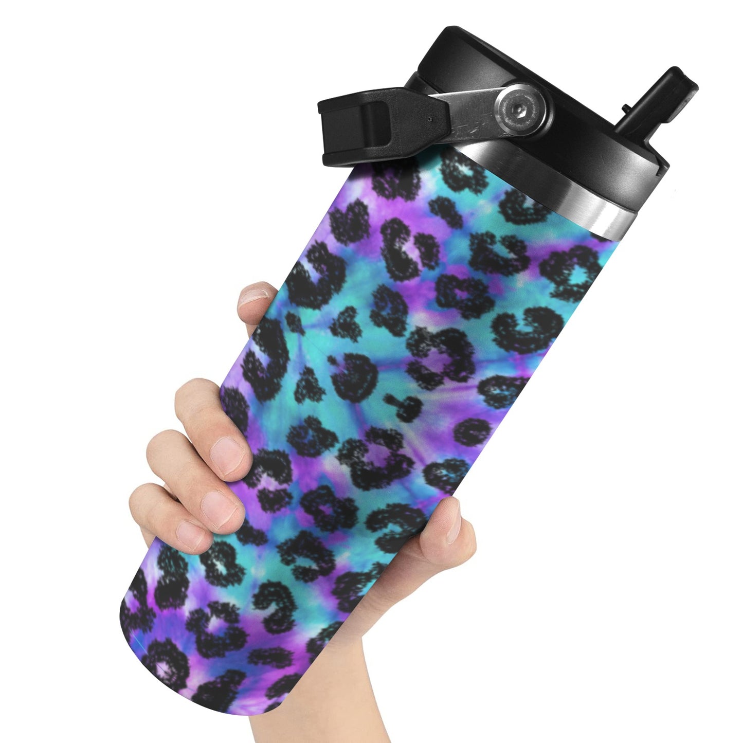 Purplish Leopard  30oz Tumbler with Top Handle