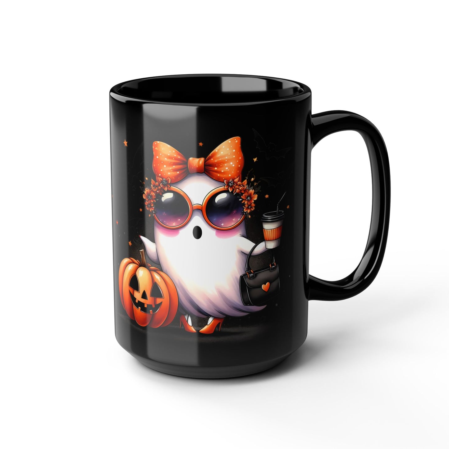 Ghost Coffee Time Black Mug (15oz)