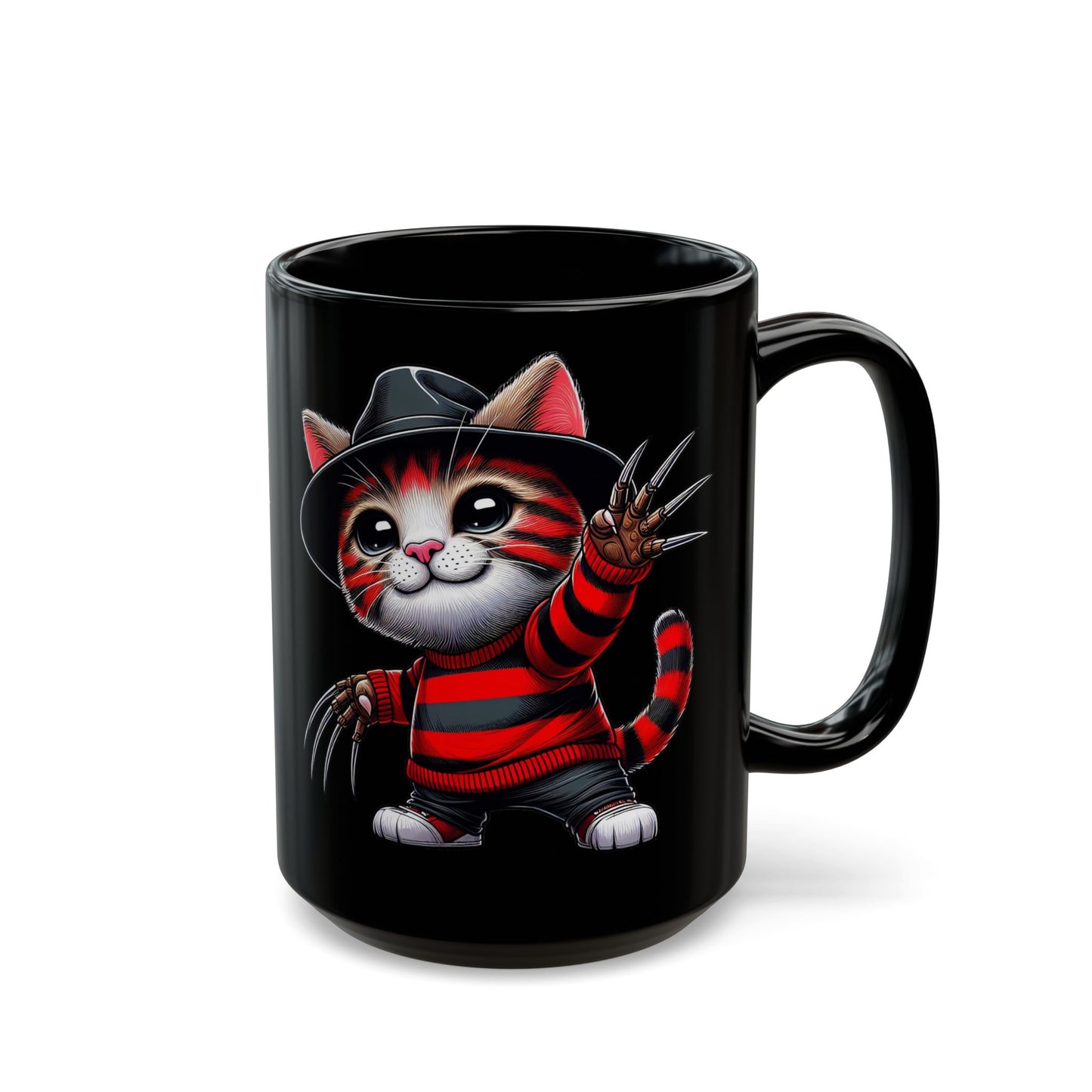 Freddie Whiskers Black Mug (15oz)