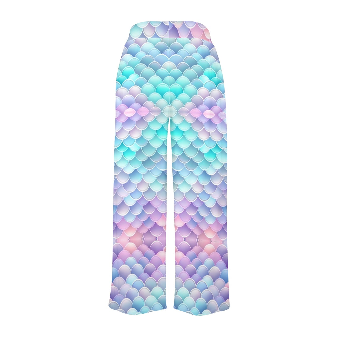 Pastel Mermaid Tail Women's Wide Leg Lounge Pants