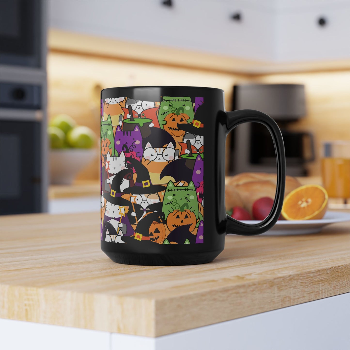 Halloween Cats Black Mug (15oz)