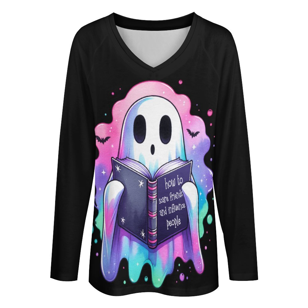 Ghost Reader Long Sleeve Loose Tee