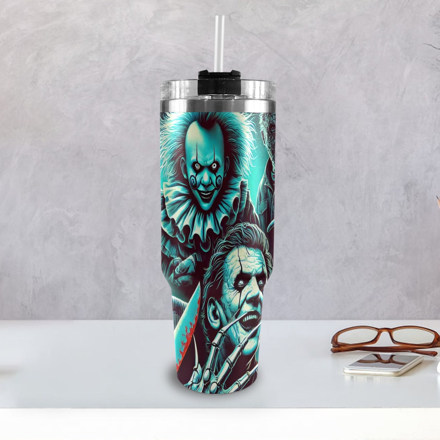 Halloween 40oz Tumbler with Black Handle