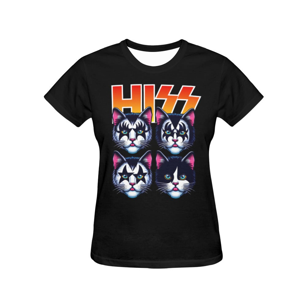 Cat Hiss  T-Shirt for Women (USA Size)