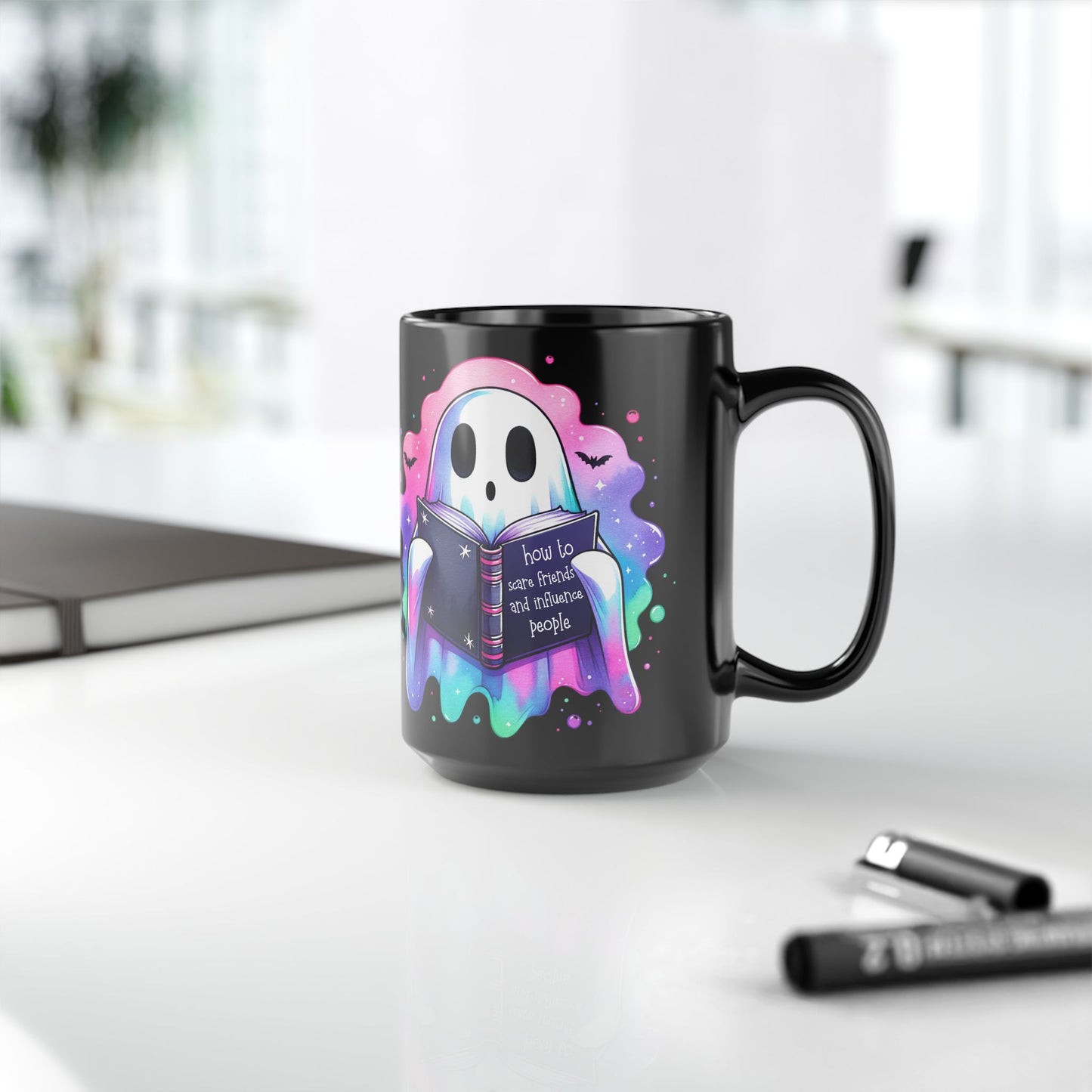 Pastel Ghost Black Mug (15oz)