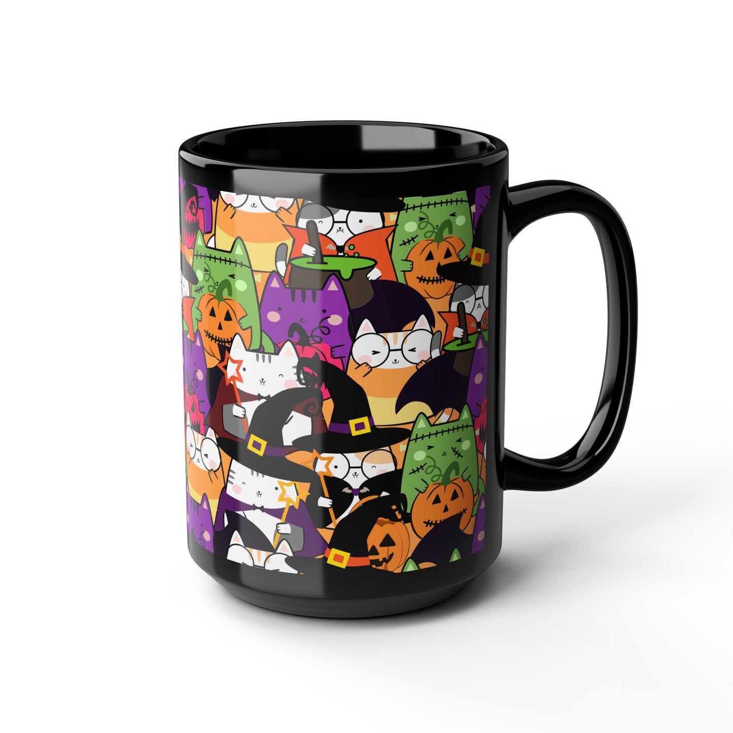 Halloween Cats Black Mug (15oz)