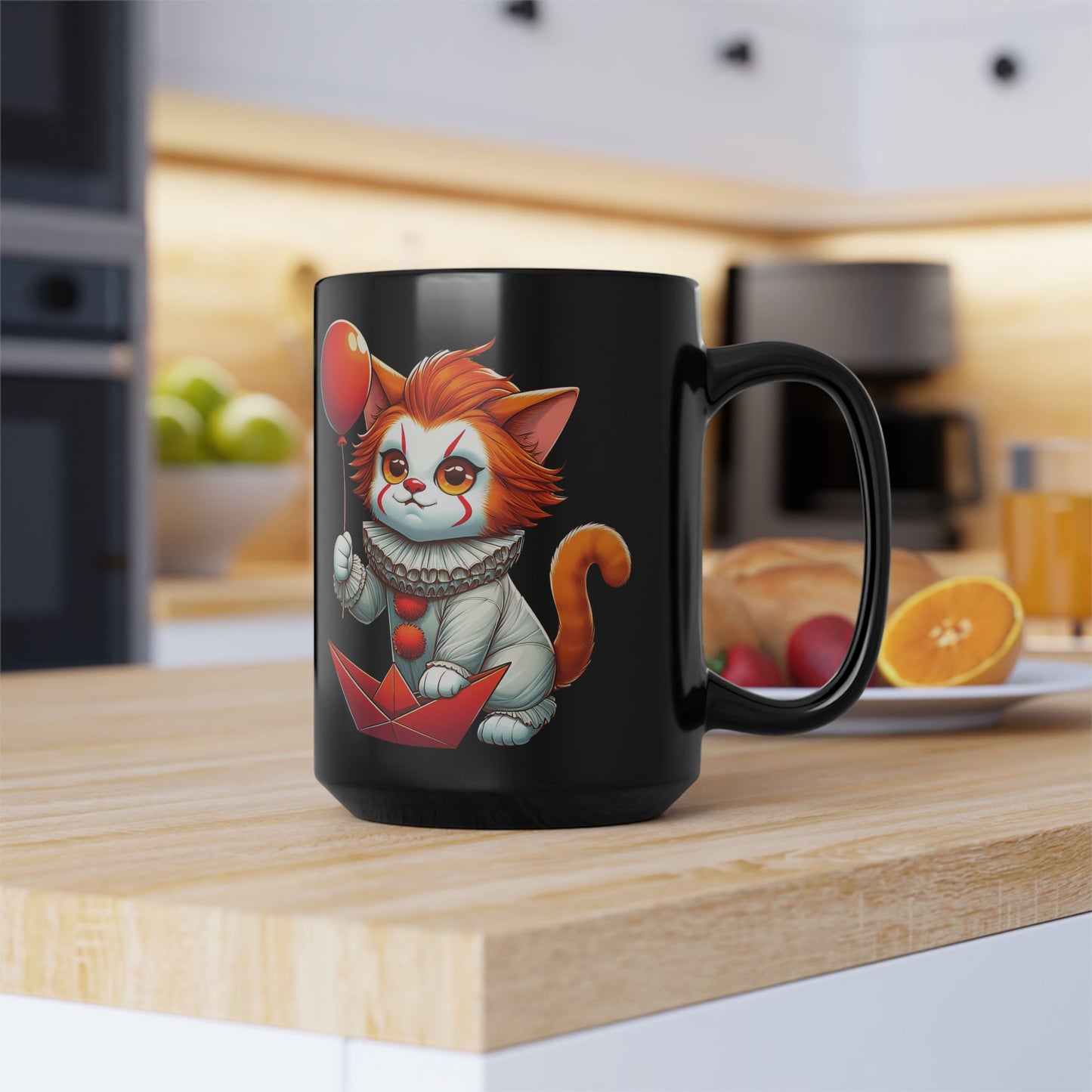 Clown Cat Black Mug (15oz)