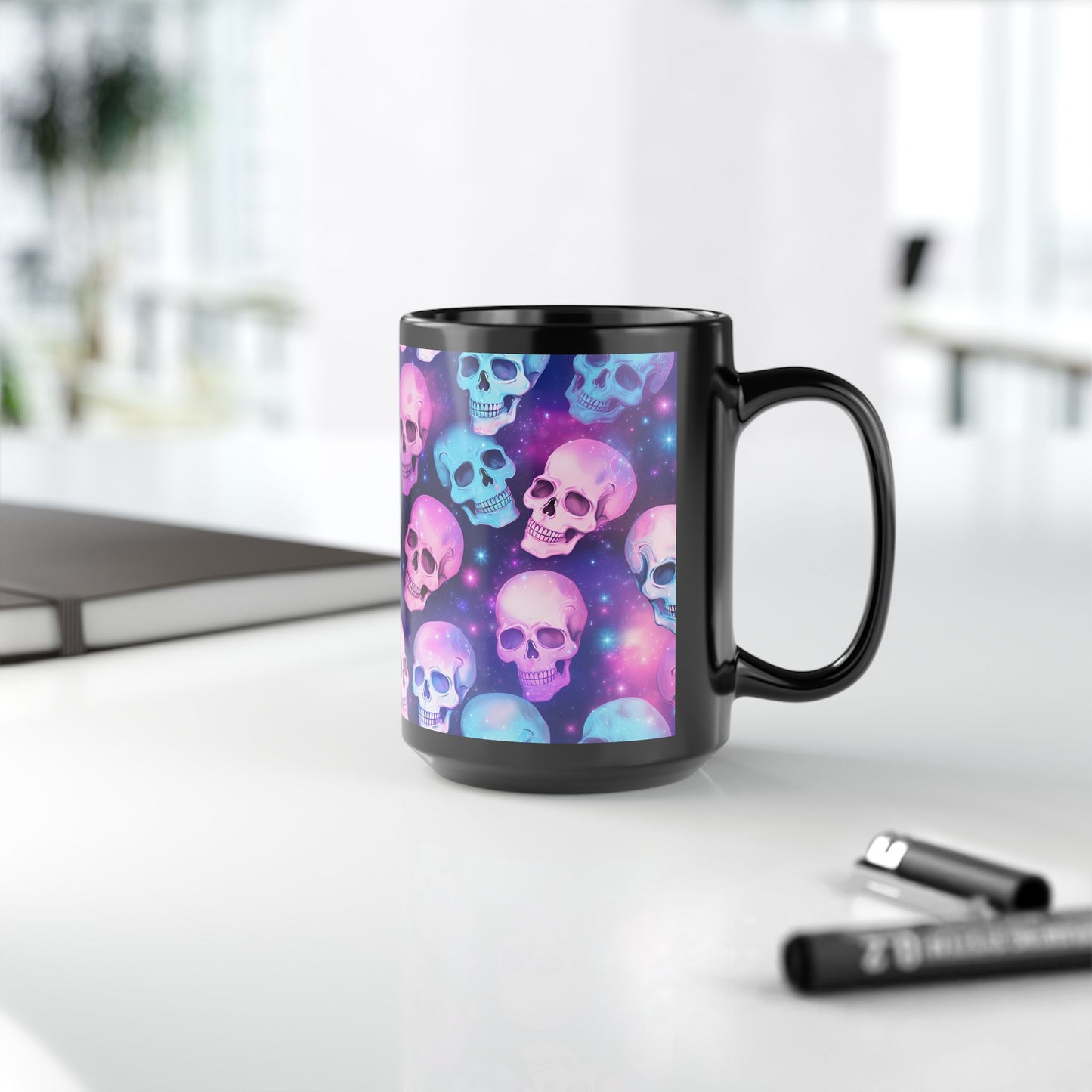 Skeleton Collage Black Mug (15oz)