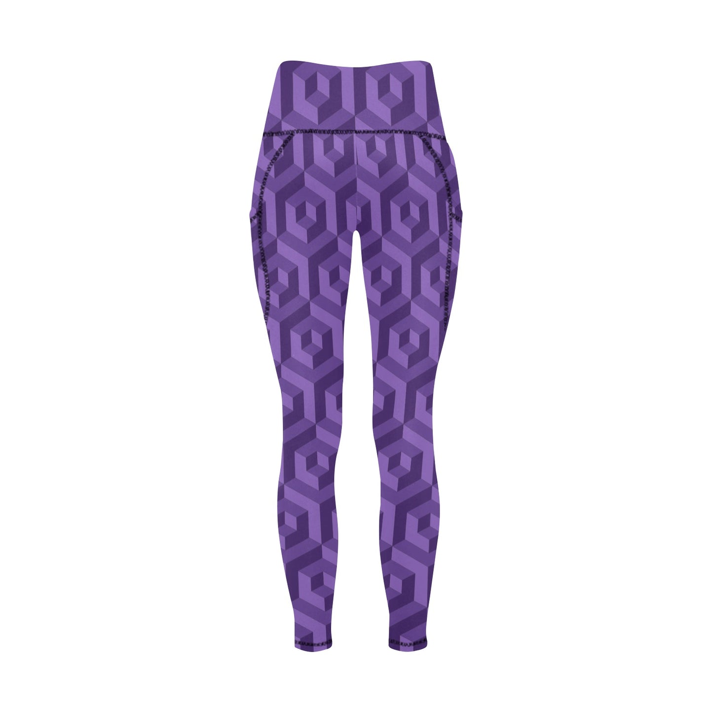 Purple Octagon Women's  Leggings with Pockets