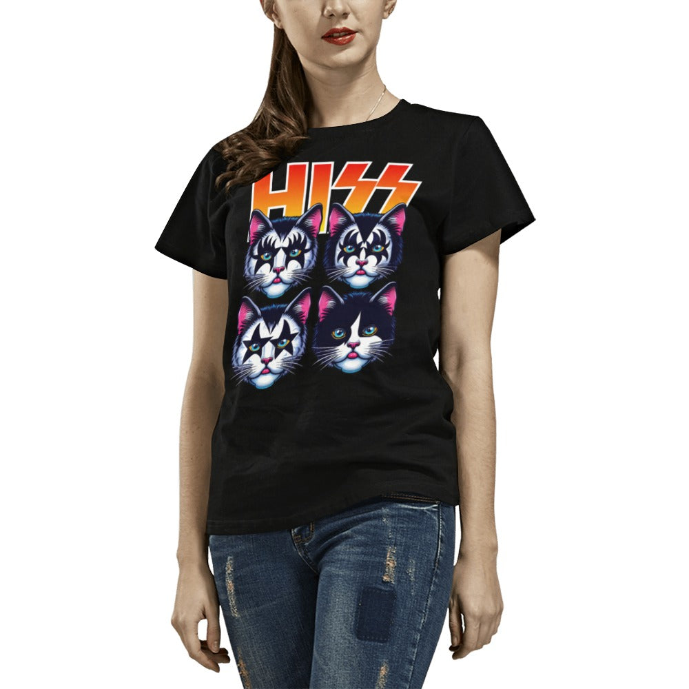 Cat Hiss  T-Shirt for Women (USA Size)