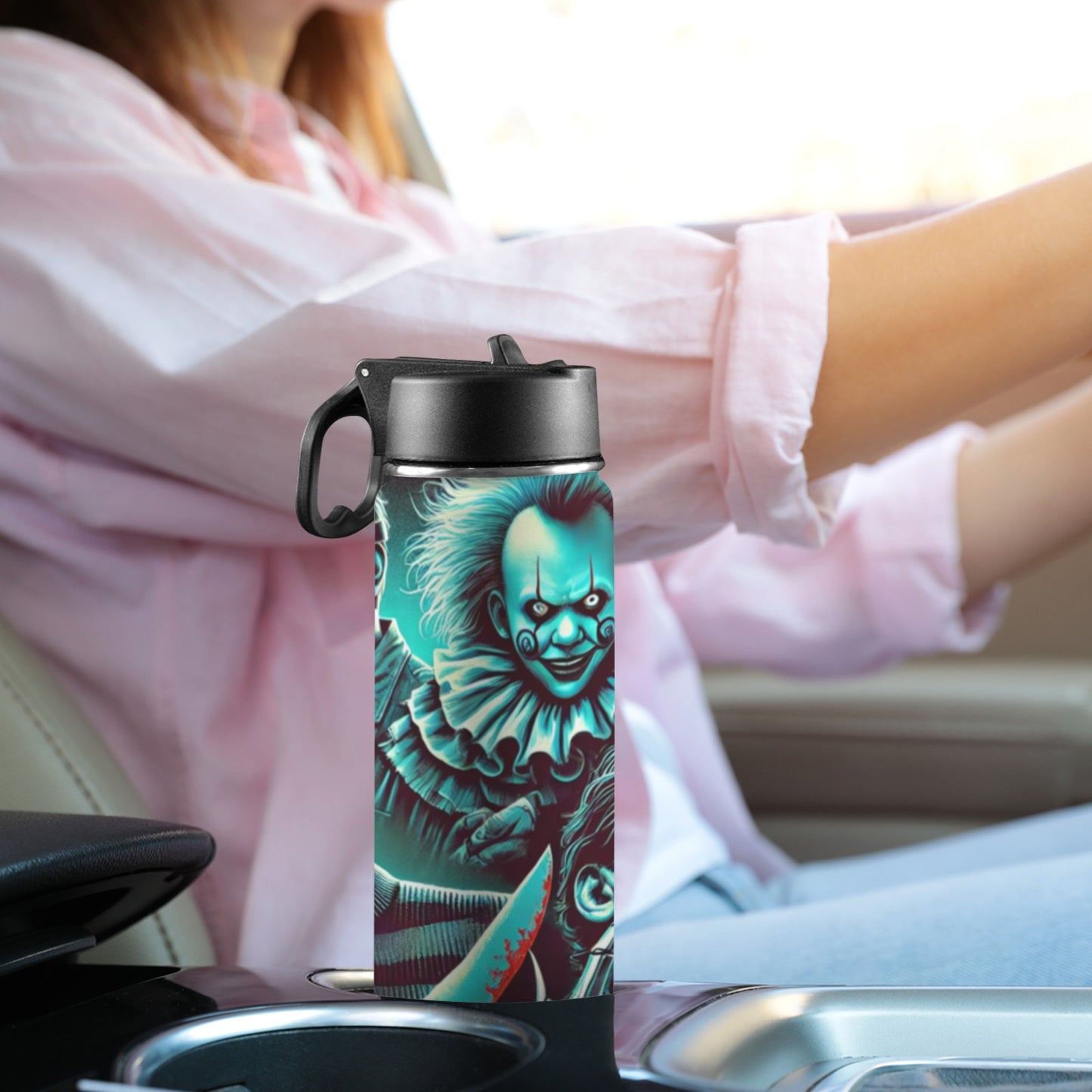 Halloween Insulated Water Bottle with Straw Lid (18oz)