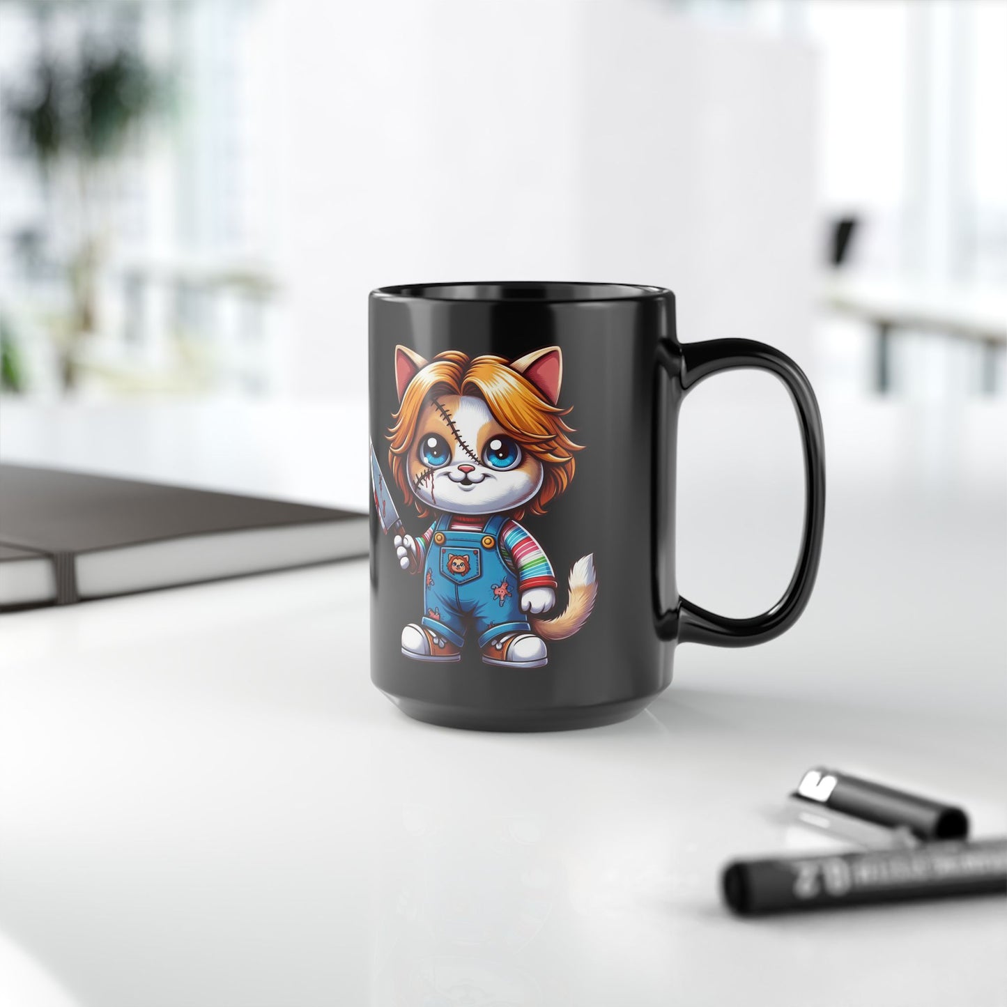 Cat Myers Black Mug (15oz)