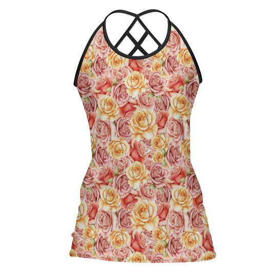 Bouquet Criss-Cross Open Back Tank Top