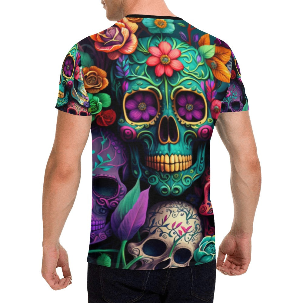 Colorful Skeleton Collage V2  T-Shirt for Men (USA Size) (Model T40)