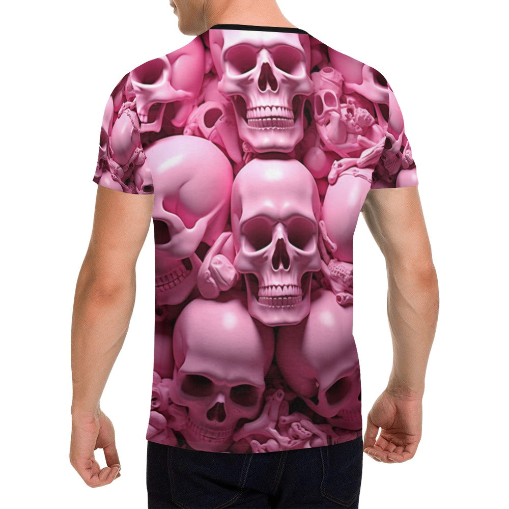 Pink Skeletons  T-Shirt for Men (USA Size)