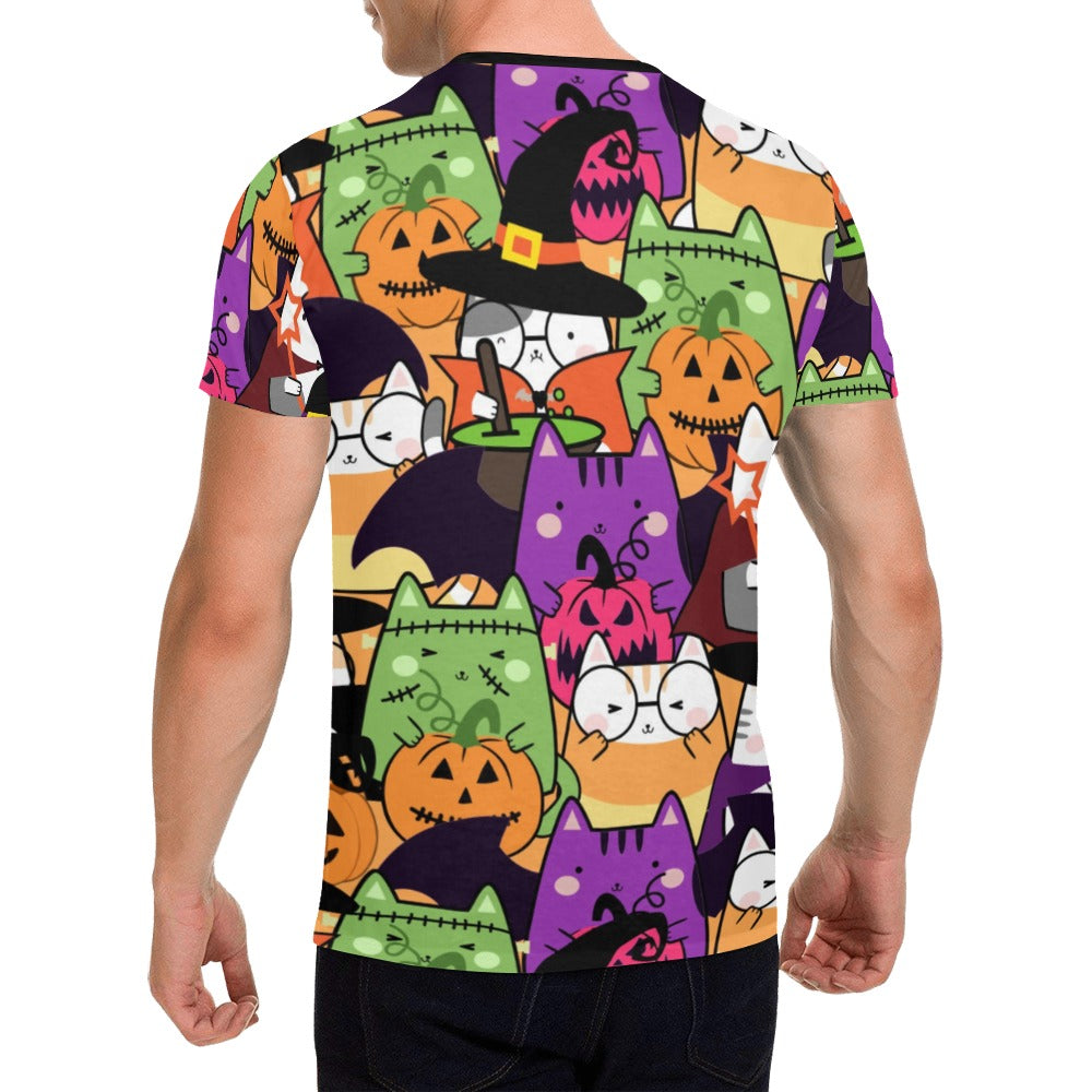 Halloween Cats T-Shirt for Men (USA Size)