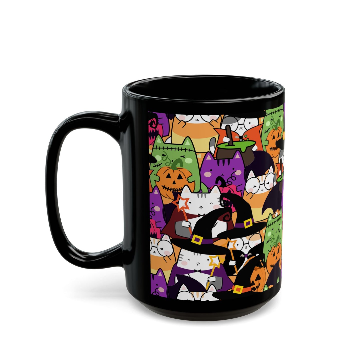 Halloween Cats Black Mug (15oz)