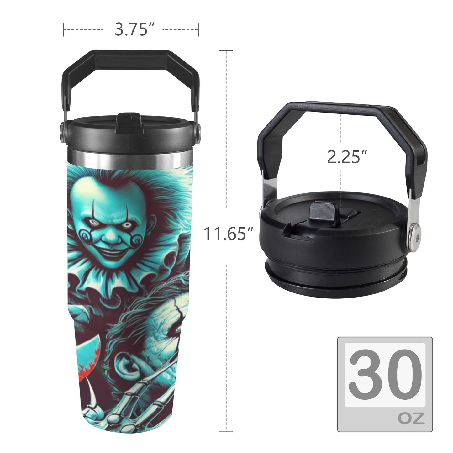 Straight 30oz Tumbler with Top Handle