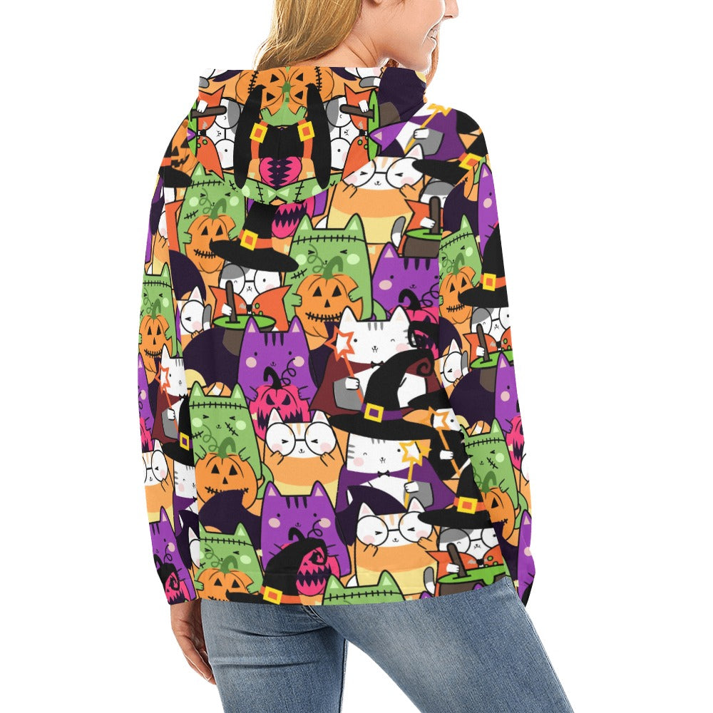 Halloween Cats  Hoodie for Women (USA Size)