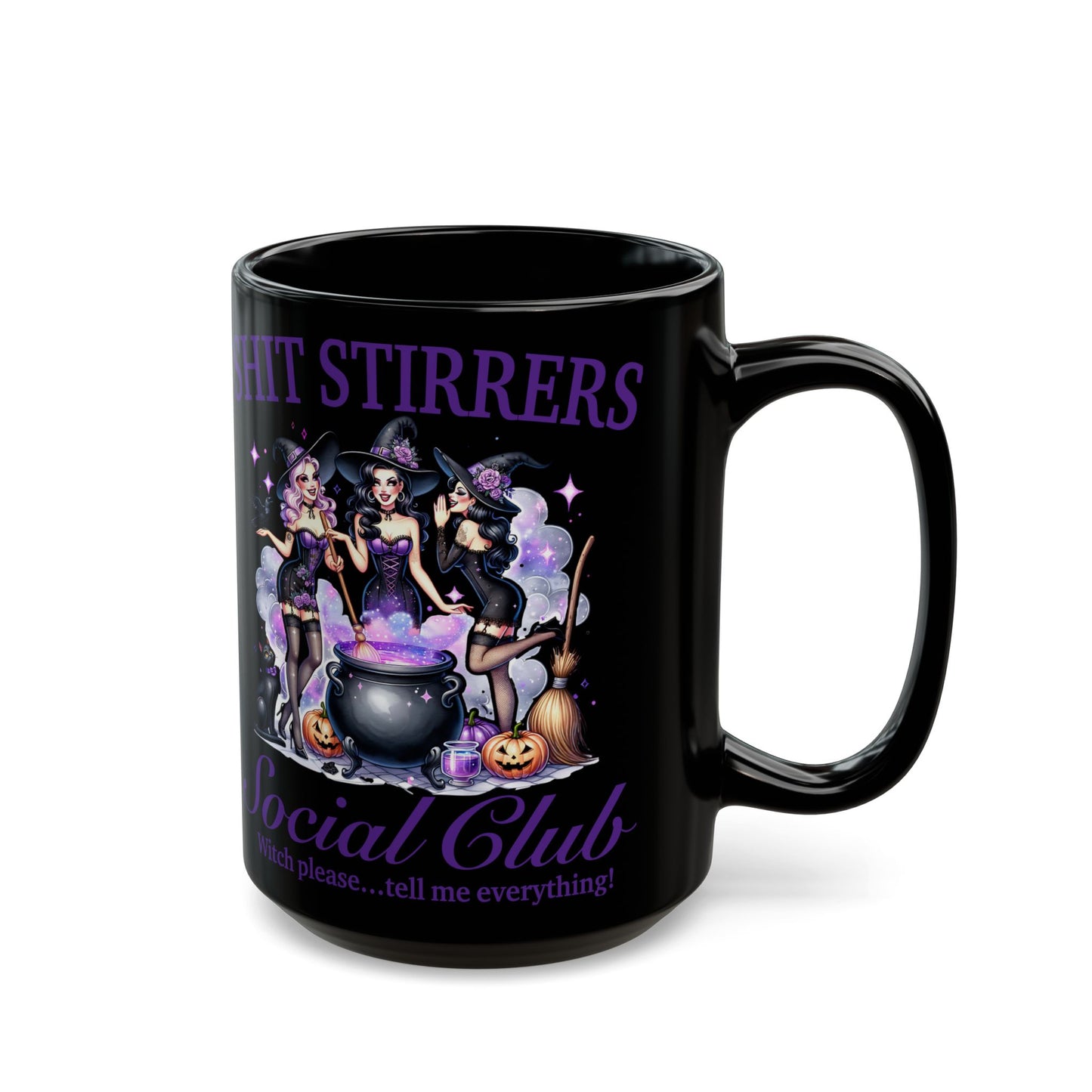 Shit Stirrers Black Mug (15oz)