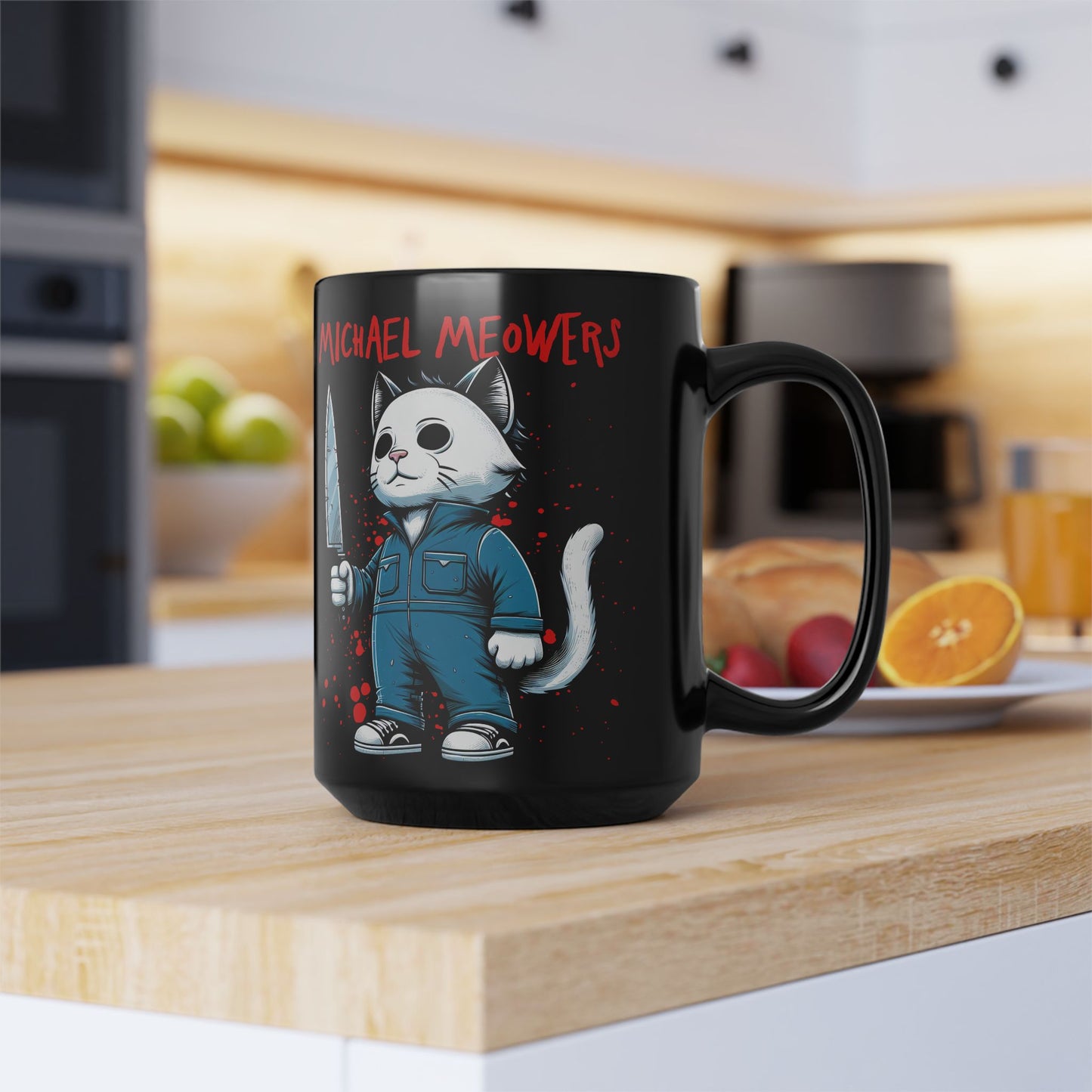 Michael Meowers Black Mug (15oz)