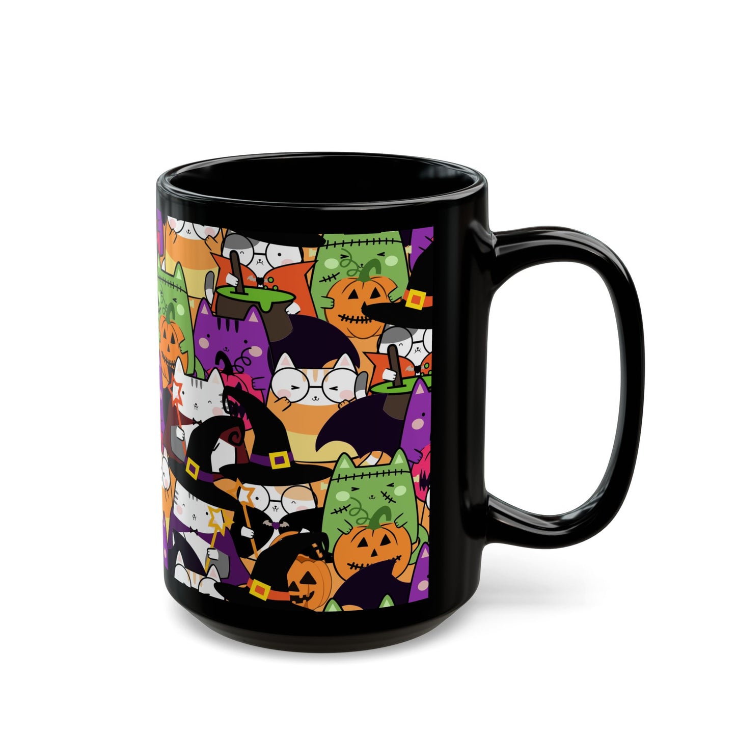 Halloween Cats Black Mug (15oz)