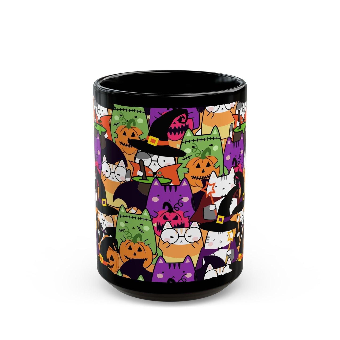 Halloween Cats Black Mug (15oz)