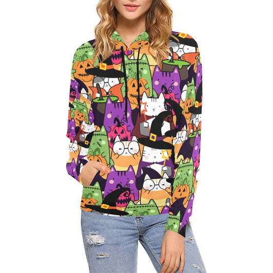 Halloween Cats  Hoodie for Women (USA Size)