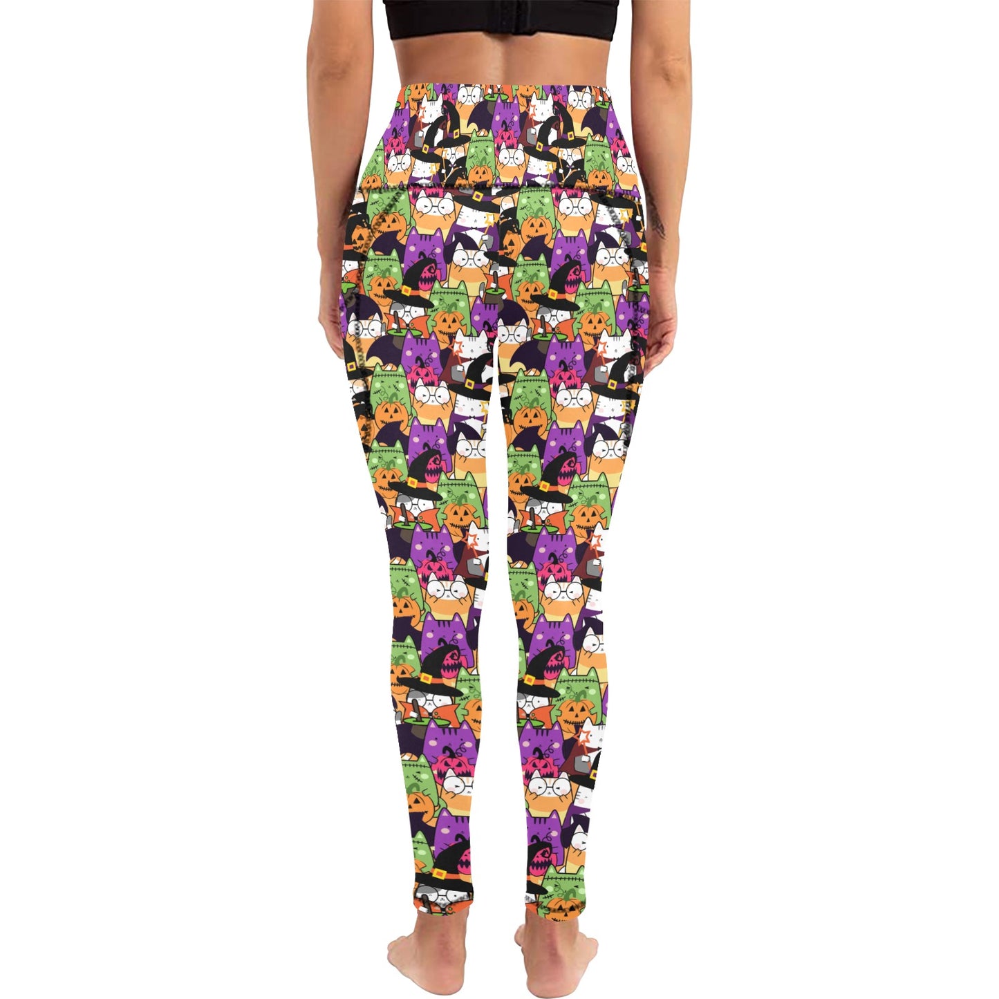 Halloween Cats Women's  Leggings with Pockets