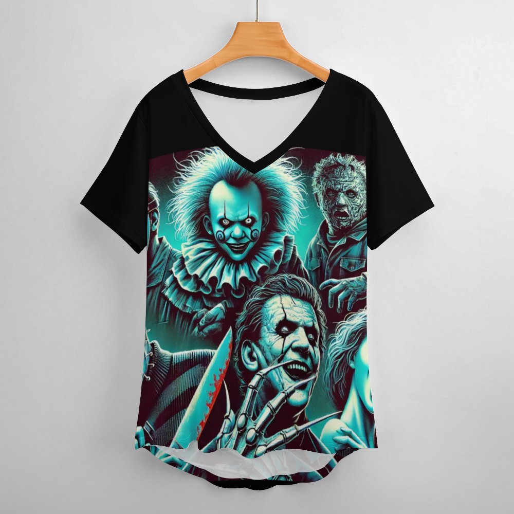 Halloween Short-Sleeve V-Neck T-Shirt