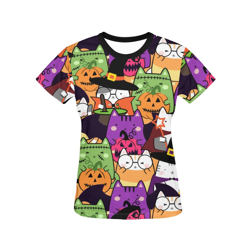 Halloween Cats  T-Shirt for Women (USA Size)