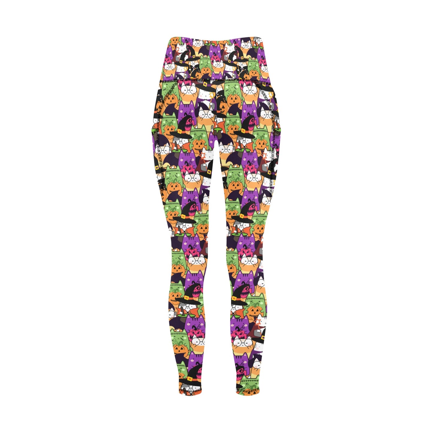 Halloween Cats Women's  Leggings with Pockets