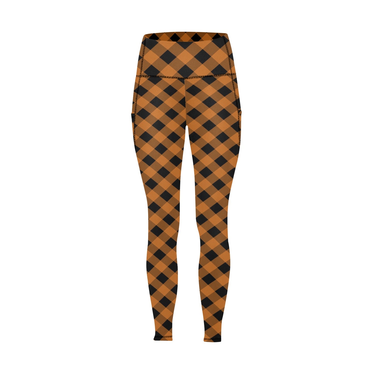 Halloween-Plaid Women's  Leggings with Pockets