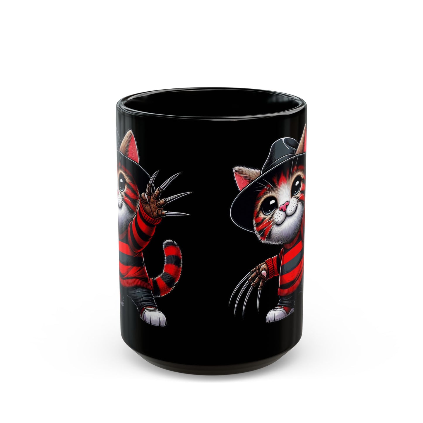 Freddie Whiskers Black Mug (15oz)