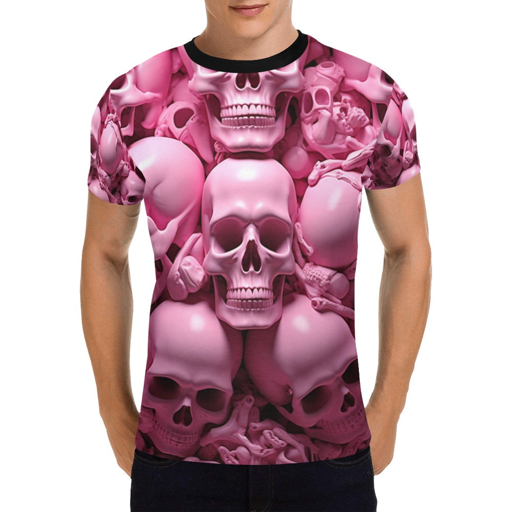 Pink Skeletons  T-Shirt for Men (USA Size)