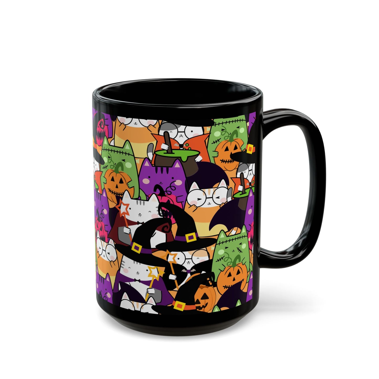 Halloween Cats Black Mug (15oz)