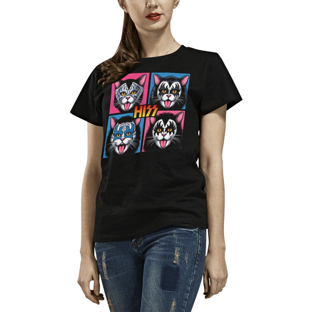 Cat Hiss  T-Shirt for Women (USA Size)