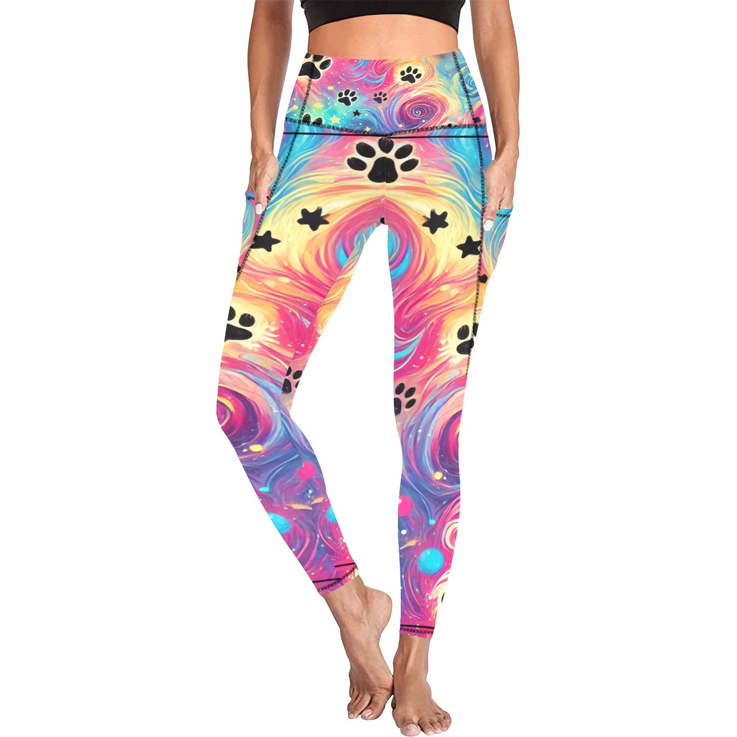 Rainbow Paws Women's  Leggings with Pockets