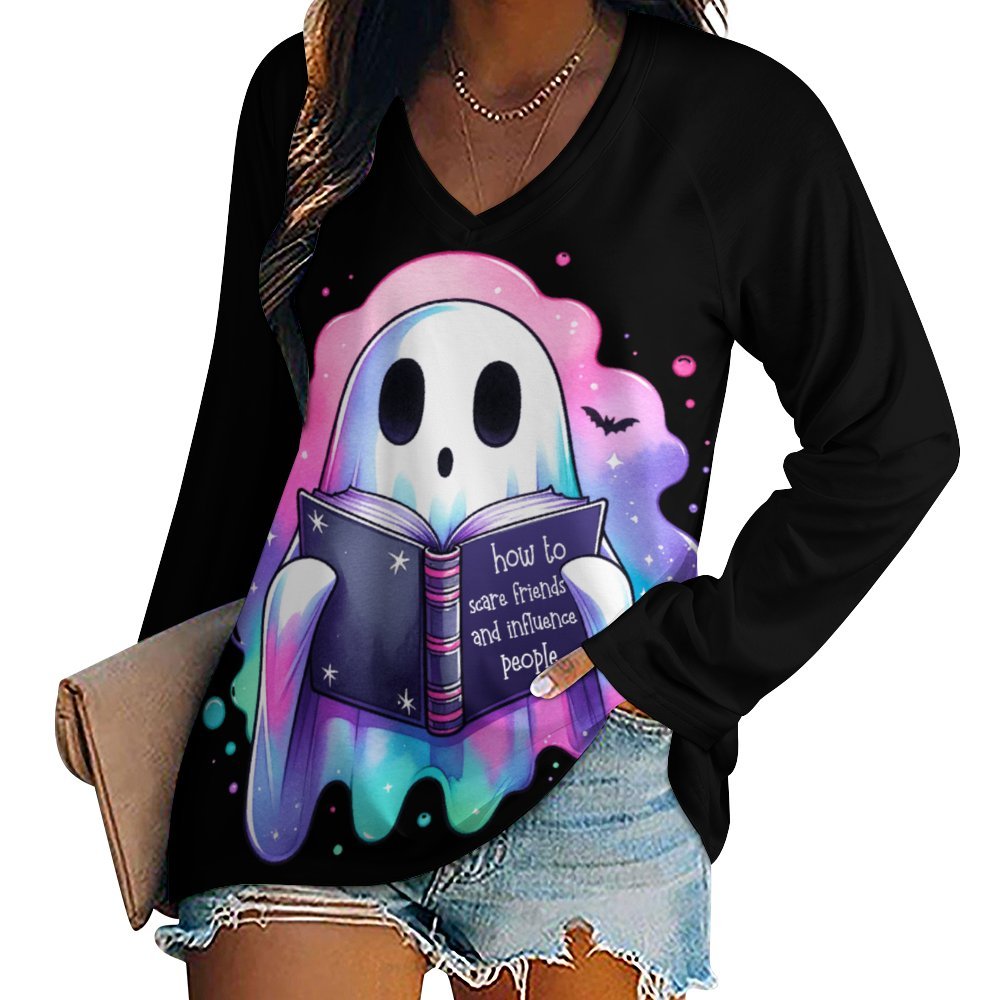 Ghost Reader Long Sleeve Loose Tee