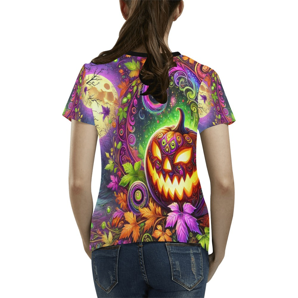 October Scene T-Shirt for Women (USA Size)