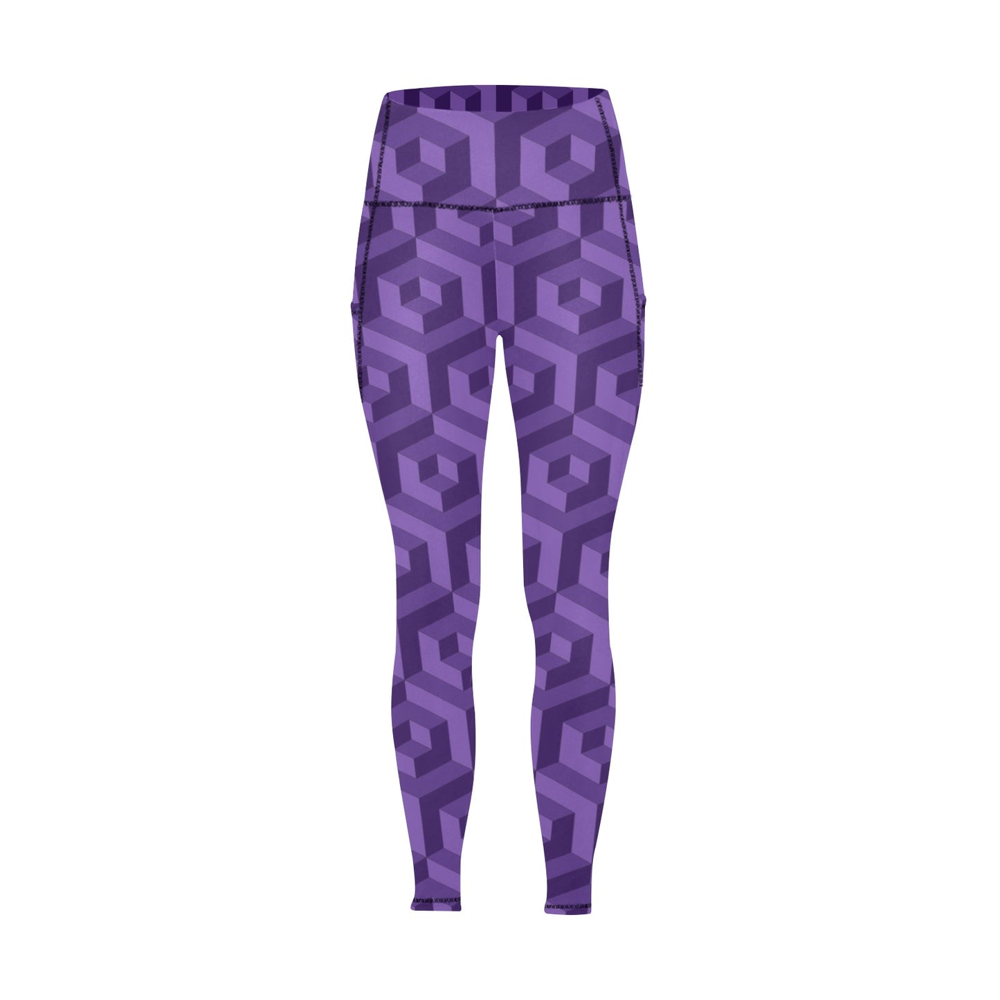 Purple Octagon Women's  Leggings with Pockets